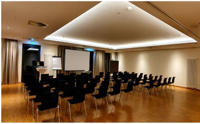 Meeting room in the Hotel Susato - rows of chairs